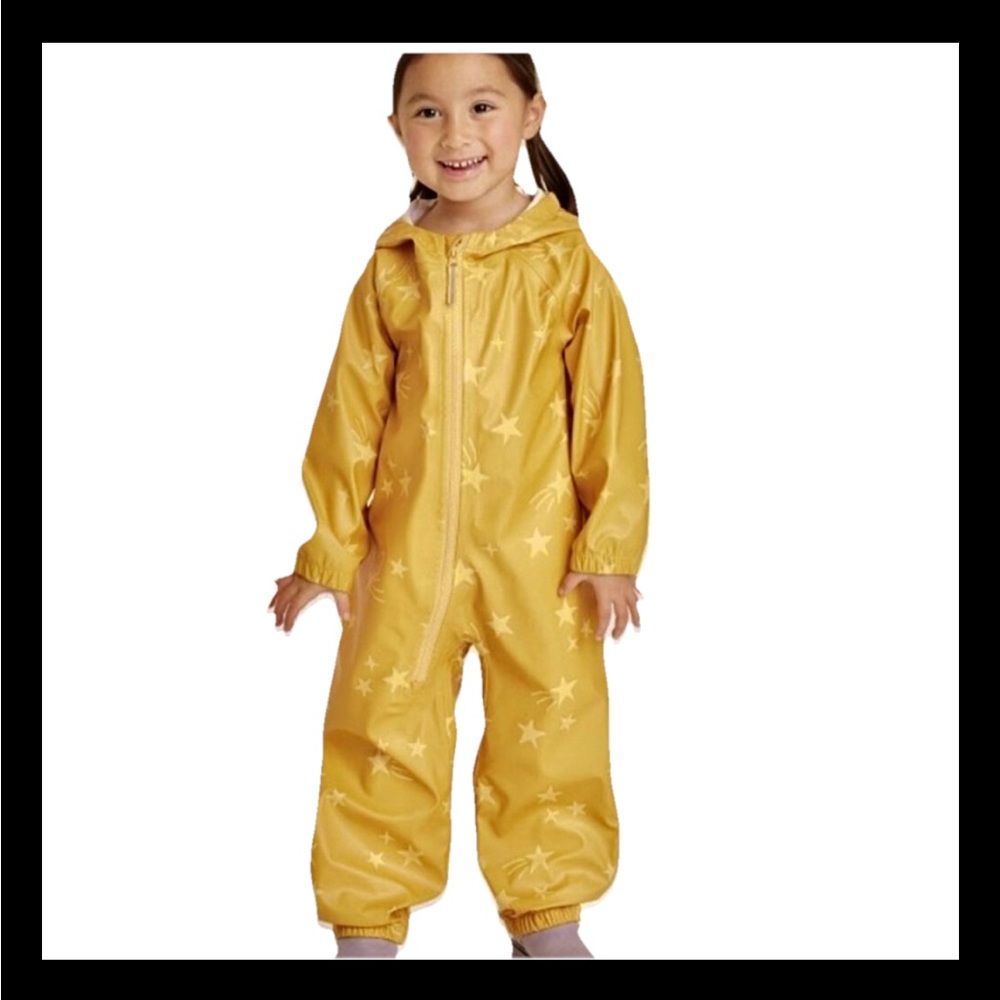 CAT & JACK Waterproof Rain Suit Hooded Reflective Stars Toddler Size 5T Unisex